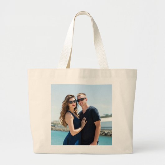 FOTO TOEVOEGEN AAN TAS, PERSONALISEREN GROTE TOTE BAG (Voorkant)
