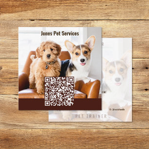 Foto toevoegen Aangepaste huisdier QR Code Square Vierkante Visitekaartje