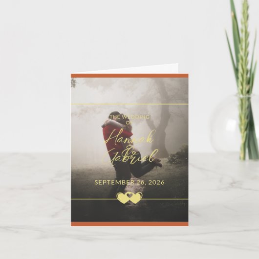 Foto toevoegen Aangepaste tekst Gevouwen notitie K Notitiekaartje (Voorkant)