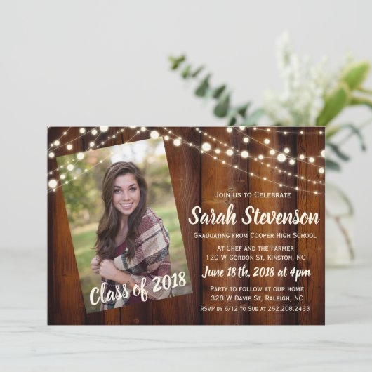 FOTO TOEVOEGEN - Afstuderen Aankondiging Uitnodigi (Staand voorkant)