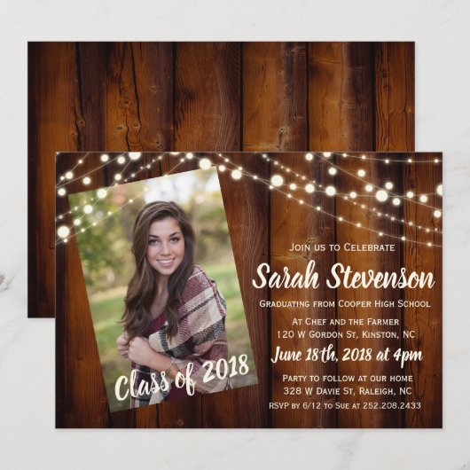 FOTO TOEVOEGEN - Afstuderen Aankondiging Uitnodigi (Voorkant / Achterkant)