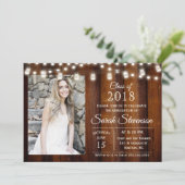 FOTO TOEVOEGEN - Afstuderen Mason Jar Lights Invit Kaart (Staand voorkant)