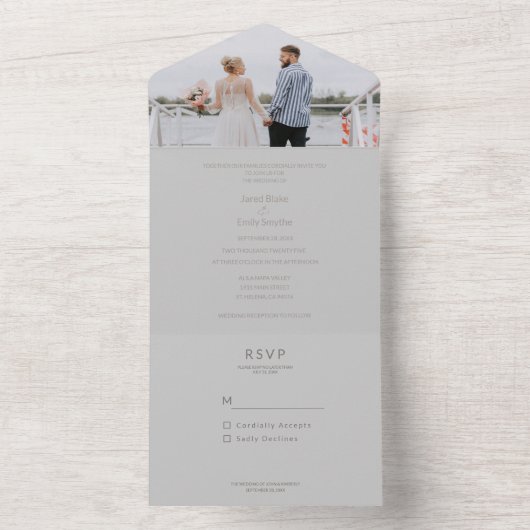 Foto toevoegen Alles in één bruiloft All In One Uitnodiging (Binnen)