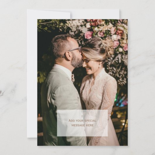 Foto toevoegen Bruine paarden bruiloft bedankkaart (Achterkant)