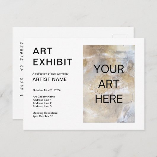 Foto toevoegen Custom Art Exhibit Invitation Brief Briefkaart (Voorkant / Achterkant)