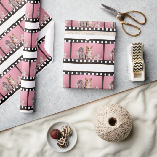 Foto toevoegen Fun Film Strip Wrapping Paper Cadeaupapier (Crafts)