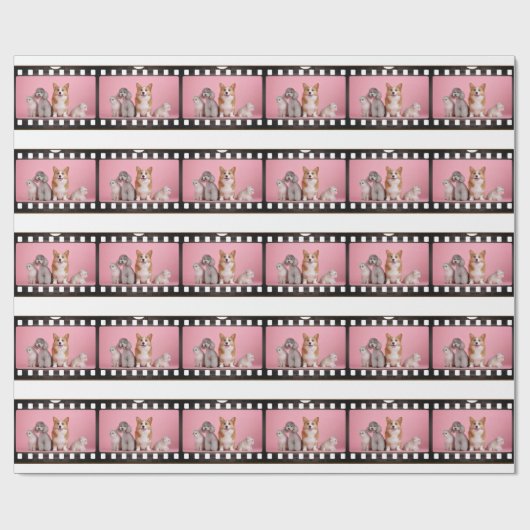 Foto toevoegen Fun Film Strip Wrapping Paper Cadeaupapier (Vlak)