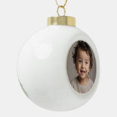 Foto toevoegen - gepersonaliseerd keramische bal ornament (Links)