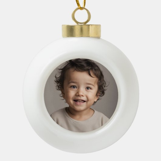 Foto toevoegen - gepersonaliseerd keramische bal ornament (Voorkant)