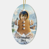 Foto toevoegen Gingerbread Man Cookie Photo Lijst  Keramisch Ornament (Links)