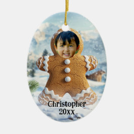 Foto toevoegen Gingerbread Man Cookie Photo Lijst  Keramisch Ornament