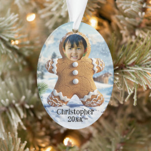 Foto toevoegen Gingerbread Man Cookie Photo Lijst  Ornament
