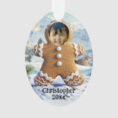 Foto toevoegen Gingerbread Man Cookie Photo Lijst  Ornament (voorkant)