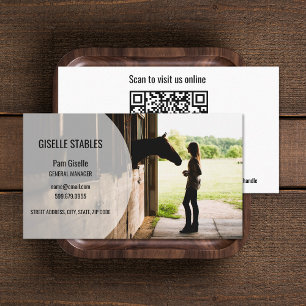Foto toevoegen Horse Equestrian QR Code Visitekaar Visitekaartje
