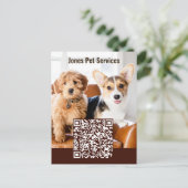 Foto toevoegen Huisdier QR-code Zakelijke ansichtk Briefkaart (Staand voorkant)
