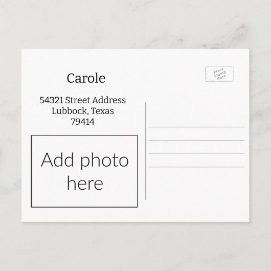 Foto toevoegen Ik heb Waterverf Sprookjesachtig Br Briefkaart (Achterkant)