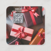 Foto toevoegen Kerst QR-code Vierkante Visitekaartje (Voorkant)