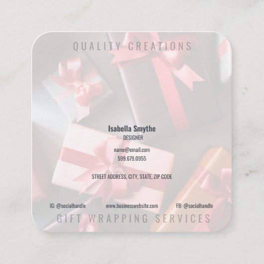 Foto toevoegen Kerst QR-code Vierkante Visitekaartje (Achterkant)