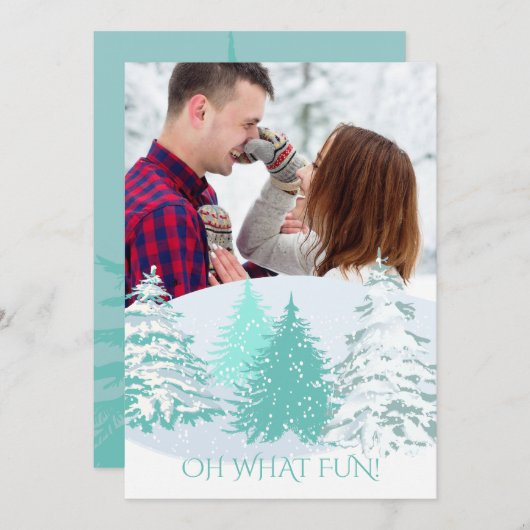 FOTO TOEVOEGEN - KLEUR VERANDEREN Kerstbomen Kaart (Voorkant / Achterkant)