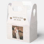 Foto toevoegen Licht Bruin Wedding Favoriet Box Bedankdoosjes (Geopend)