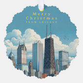 Foto toevoegen Merry Christmas Chicago Ornament Ka (Voorkant)
