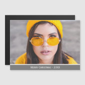 Foto toevoegen Merry Christmas Custom Magnetische  Magnetische Uitnodiging (Voorkant / Achterkant)