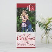 Foto toevoegen Modern Ornament Merry Christmas Kaart (Staand voorkant)