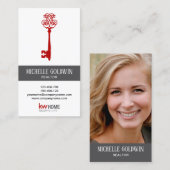 Foto toevoegen Modern Real Estate Realtor Key Visitekaartje (Voorkant / Achterkant)