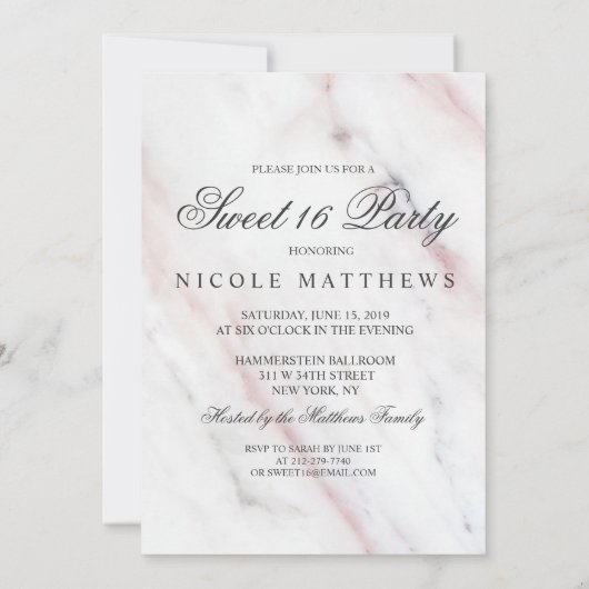 FOTO TOEVOEGEN - Modern Sweet 16 uitnodiging (Achterkant)