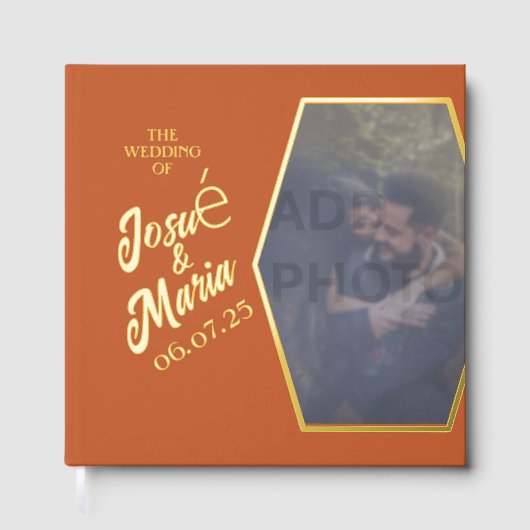 Foto toevoegen Modern Wedding Folie gastenboek (Voorkant)