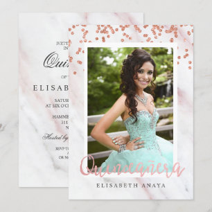 FOTO TOEVOEGEN - Moderne Quinceanera Uitnodiging