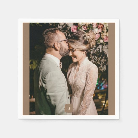 Foto toevoegen Monogram bruiloft Servet (Voorkant)