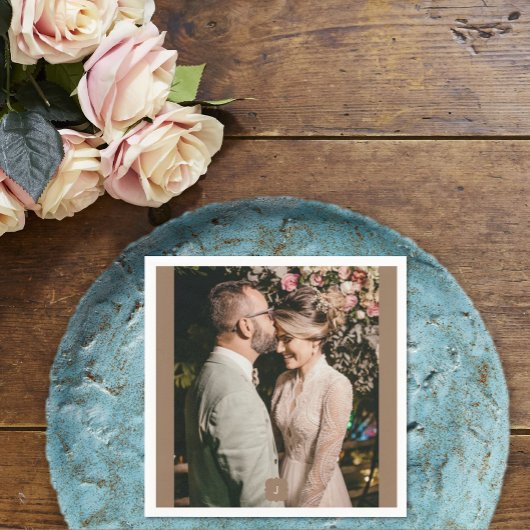 Foto toevoegen Monogram bruiloft Servet