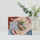 Foto toevoegen QR-code Zakelijke ansichtkaart Briefkaart (Staand voorkant)