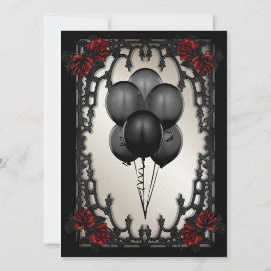 Foto toevoegen Red Rose Gothic Sweet 16 Iron Gate  Kaart (Achterkant)