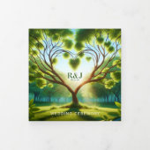 Foto toevoegen Romantisch groen huwelijksprogramma Drieluik Programma (Cover)