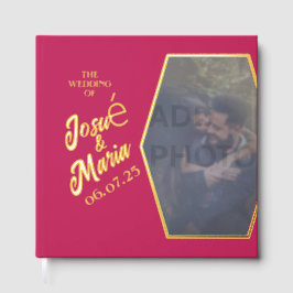 Foto toevoegen Roos Rode bruiloft Folie gastenboek