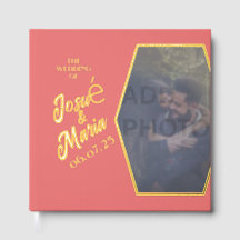 Foto toevoegen Roze bruiloft Folie gastenboek