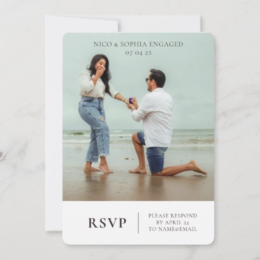 Foto toevoegen Schattigee uitnodiging voor een ver (Achterkant)