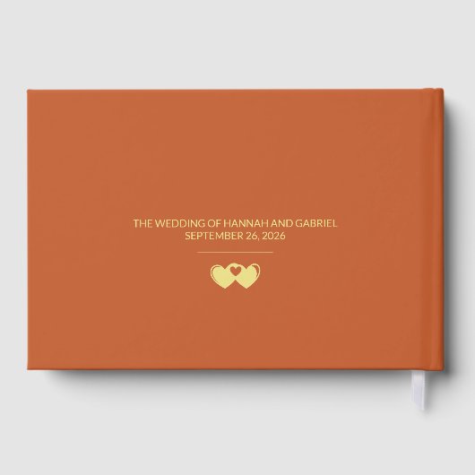 Foto toevoegen Trouwen Terracotta Folie gastenboek (Achterkant)