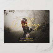 Foto toevoegen Trouwterras Folie Uitnodiging (Voorkant)