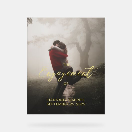 Foto toevoegen Wedding Engagement Party Sign Acryl Bord (Voorkant)