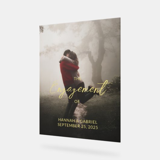 Foto toevoegen Wedding Engagement Party Sign Acryl Bord (Hoek)