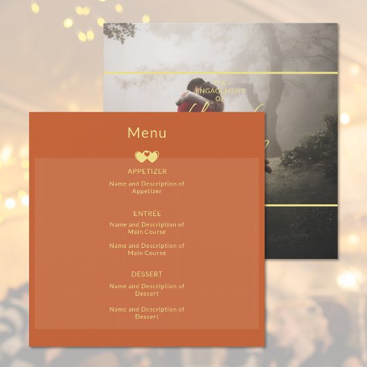 Foto toevoegen Wedding Verloving Flat Menu