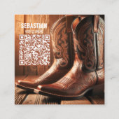 Foto toevoegen Westerne Draag QR-code Visitekaartj Vierkante Visitekaartje (Voorkant)