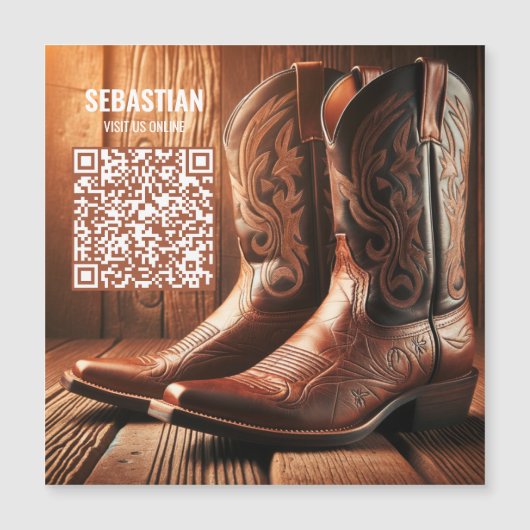 Foto toevoegen Westerne magnetische QR-code Visite (Voorkant)