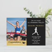 Foto Track runner-felicitatie afstuderen party Kaart (Staand voorkant)