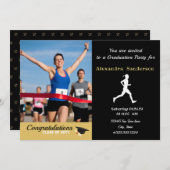 Foto Track runner-felicitatie afstuderen party Kaart (Voorkant / Achterkant)