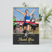 Foto Trackloper felicitaties afstudeerbanner Bedankkaart (Staand voorkant)