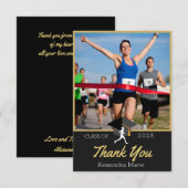 Foto Trackloper felicitaties afstudeerbanner Bedankkaart (Voorkant / Achterkant)